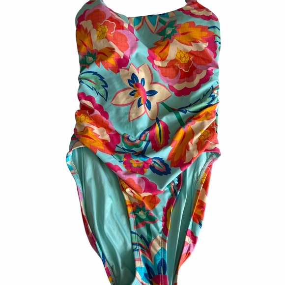 La Blanca Other - La Blanca Aqua Floral One-Piece Swimsuit